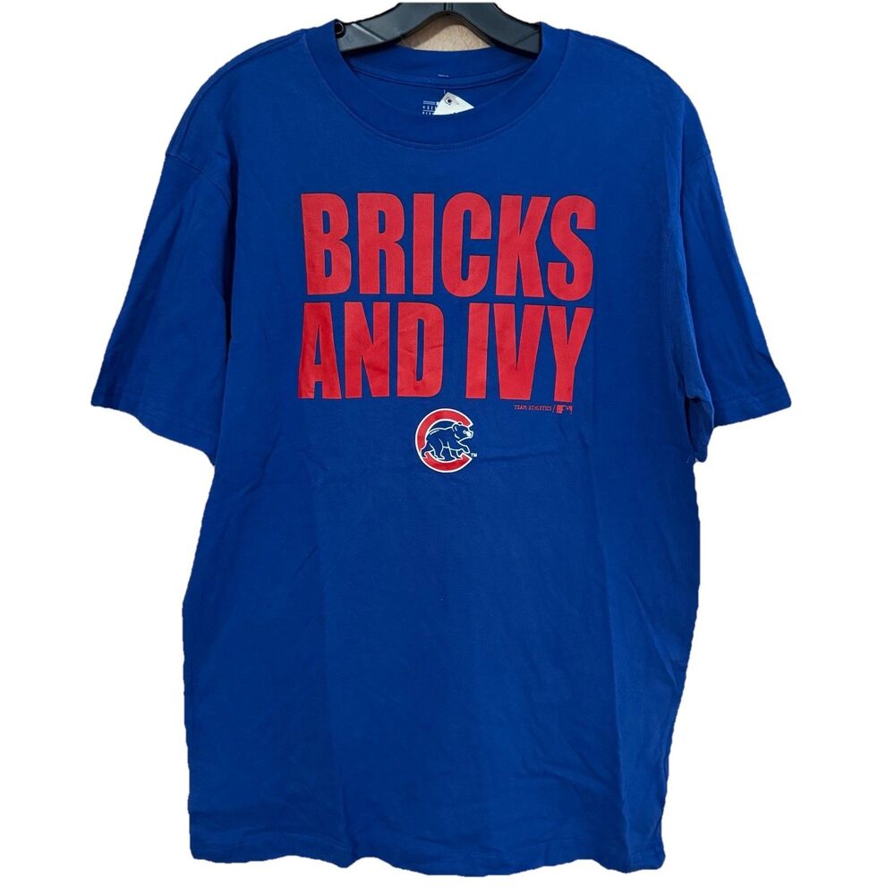 Chicago Cubs T Shirt Boys XL (18/20) MLB NWT Blue Cotton Genuine Merchandise